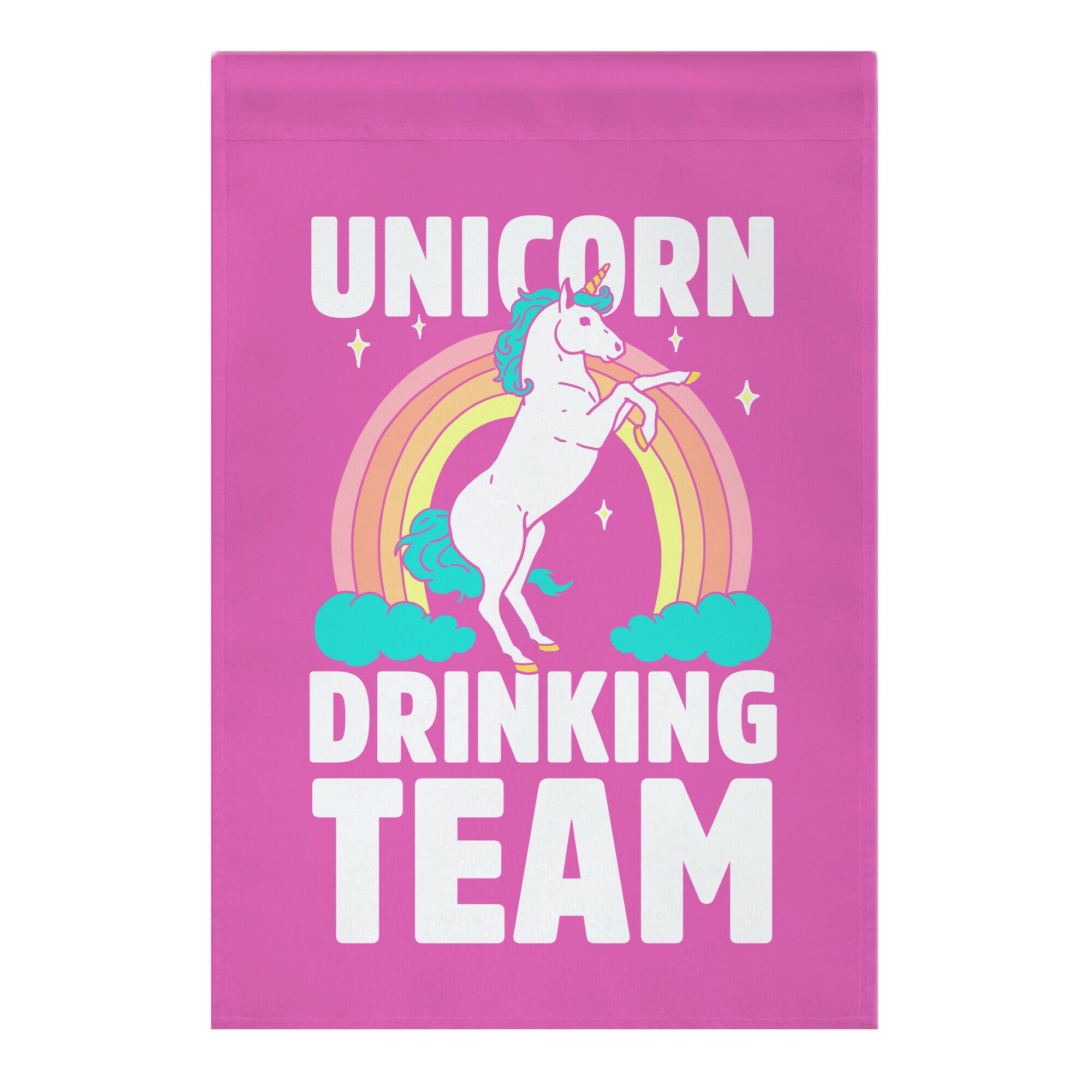 Unicorn Drinking Team Garden Flag