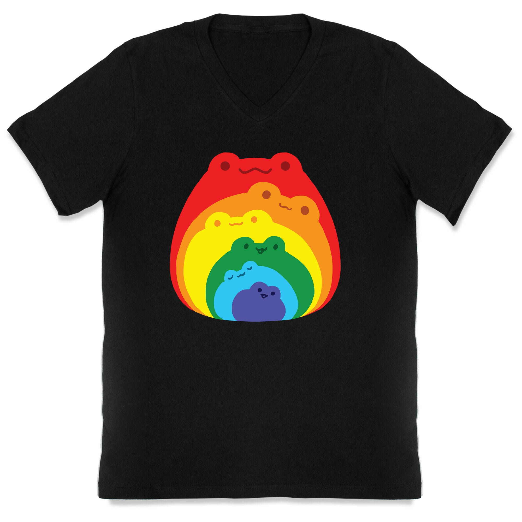 Frogs In Frogs In Frogs Rainbow V-Neck