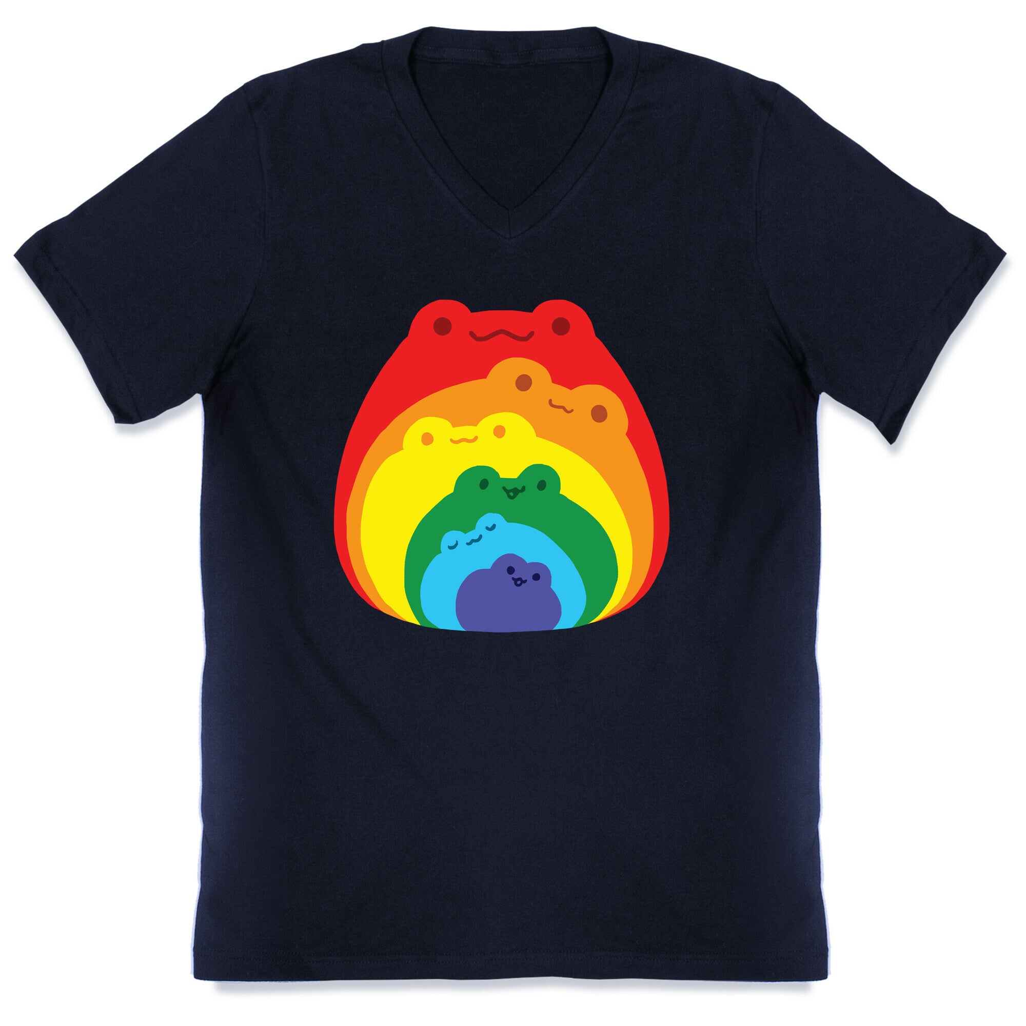 Frogs In Frogs In Frogs Rainbow V-Neck