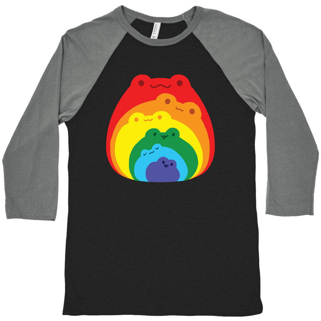 Frogs In Frogs In Frogs Rainbow Baseball Tee