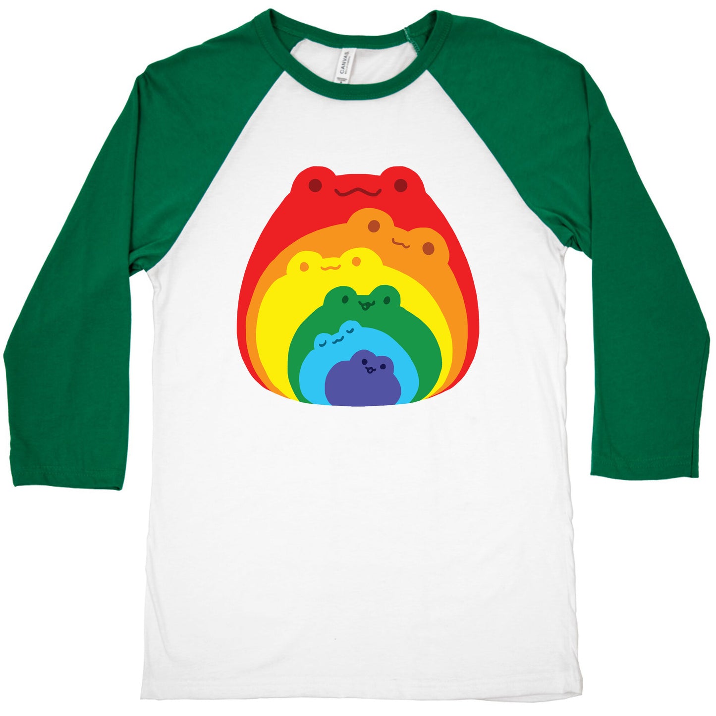 Frogs In Frogs In Frogs Rainbow Baseball Tee