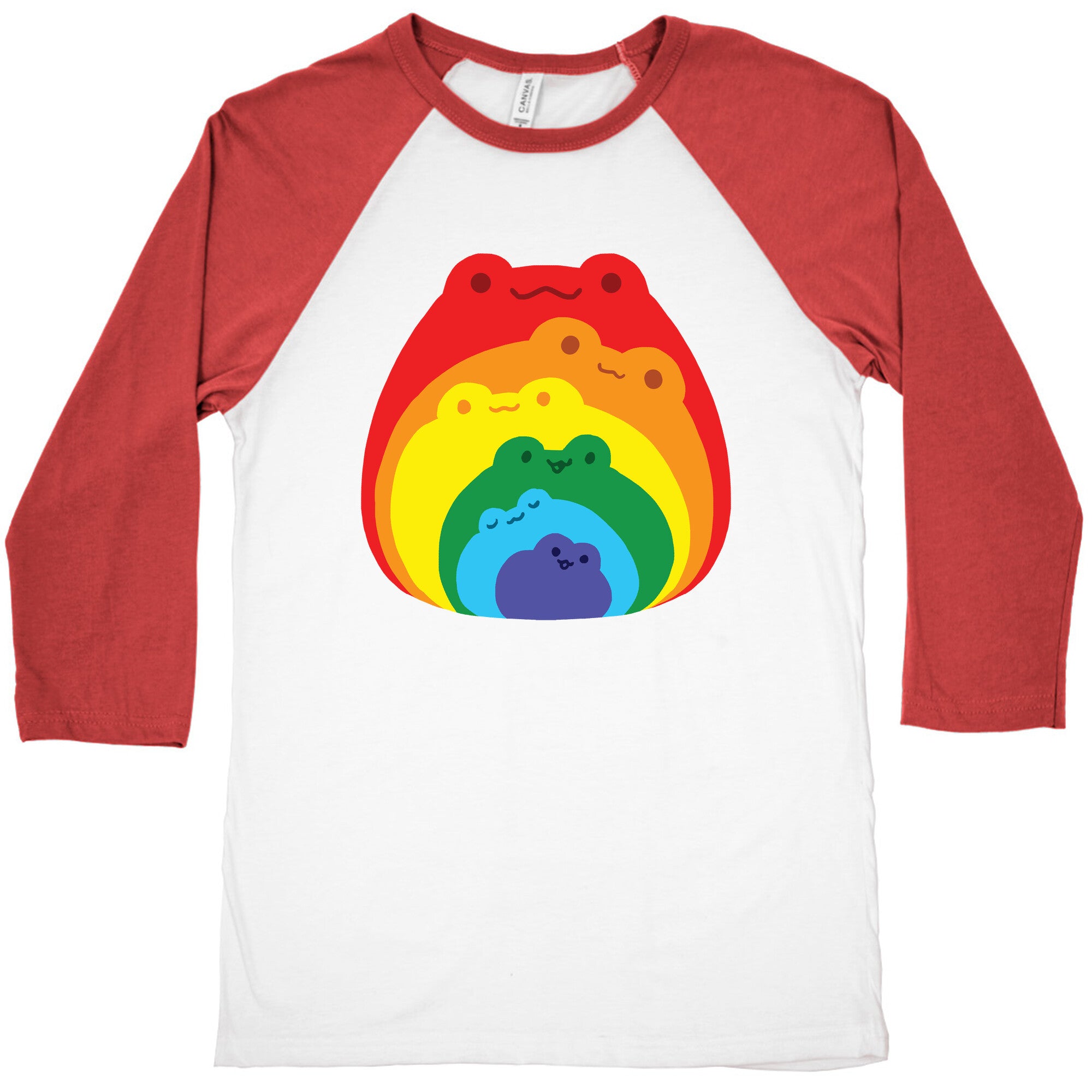 Frogs In Frogs In Frogs Rainbow Baseball Tee