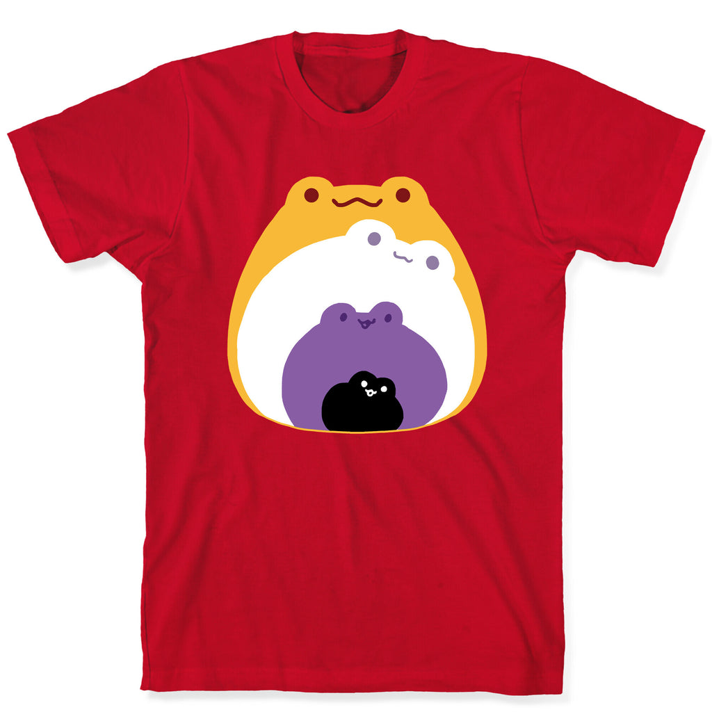Frogs In Frogs In Frogs Nonebinary Pride T-Shirt