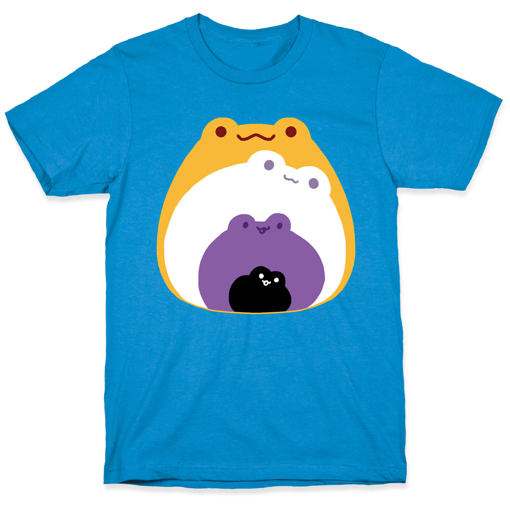Frogs In Frogs In Frogs Nonebinary Pride T-Shirt