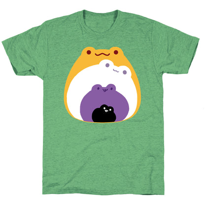 Frogs In Frogs In Frogs Nonebinary Pride Unisex Triblend Tee