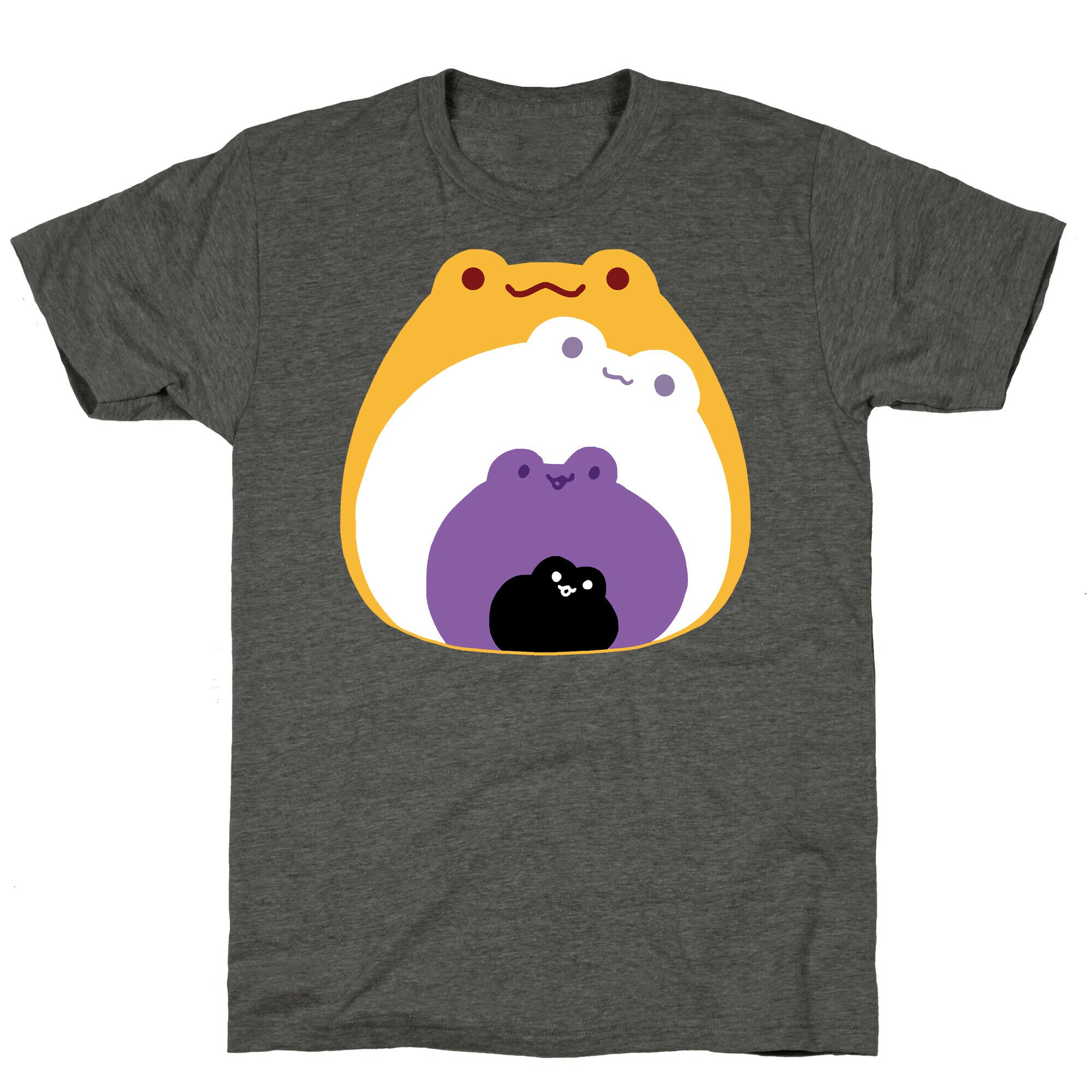 Frogs In Frogs In Frogs Nonebinary Pride Unisex Triblend Tee