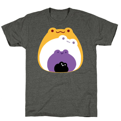 Frogs In Frogs In Frogs Nonebinary Pride Unisex Triblend Tee