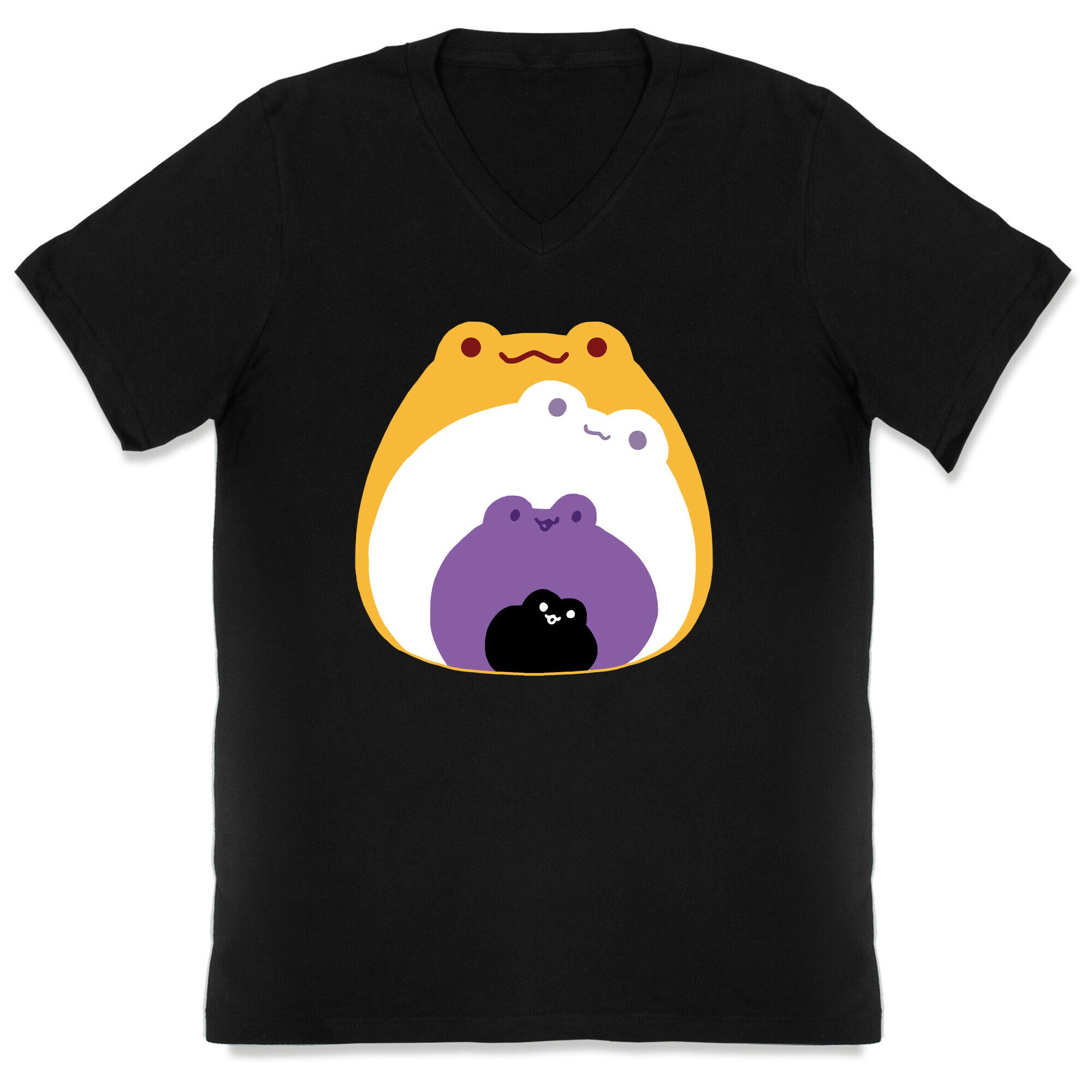 Frogs In Frogs In Frogs Nonebinary Pride V-Neck