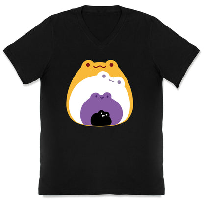 Frogs In Frogs In Frogs Nonebinary Pride V-Neck