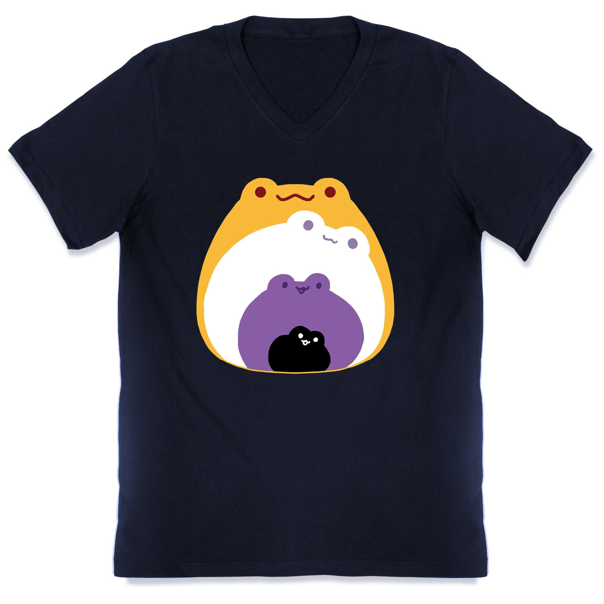 Frogs In Frogs In Frogs Nonebinary Pride V-Neck