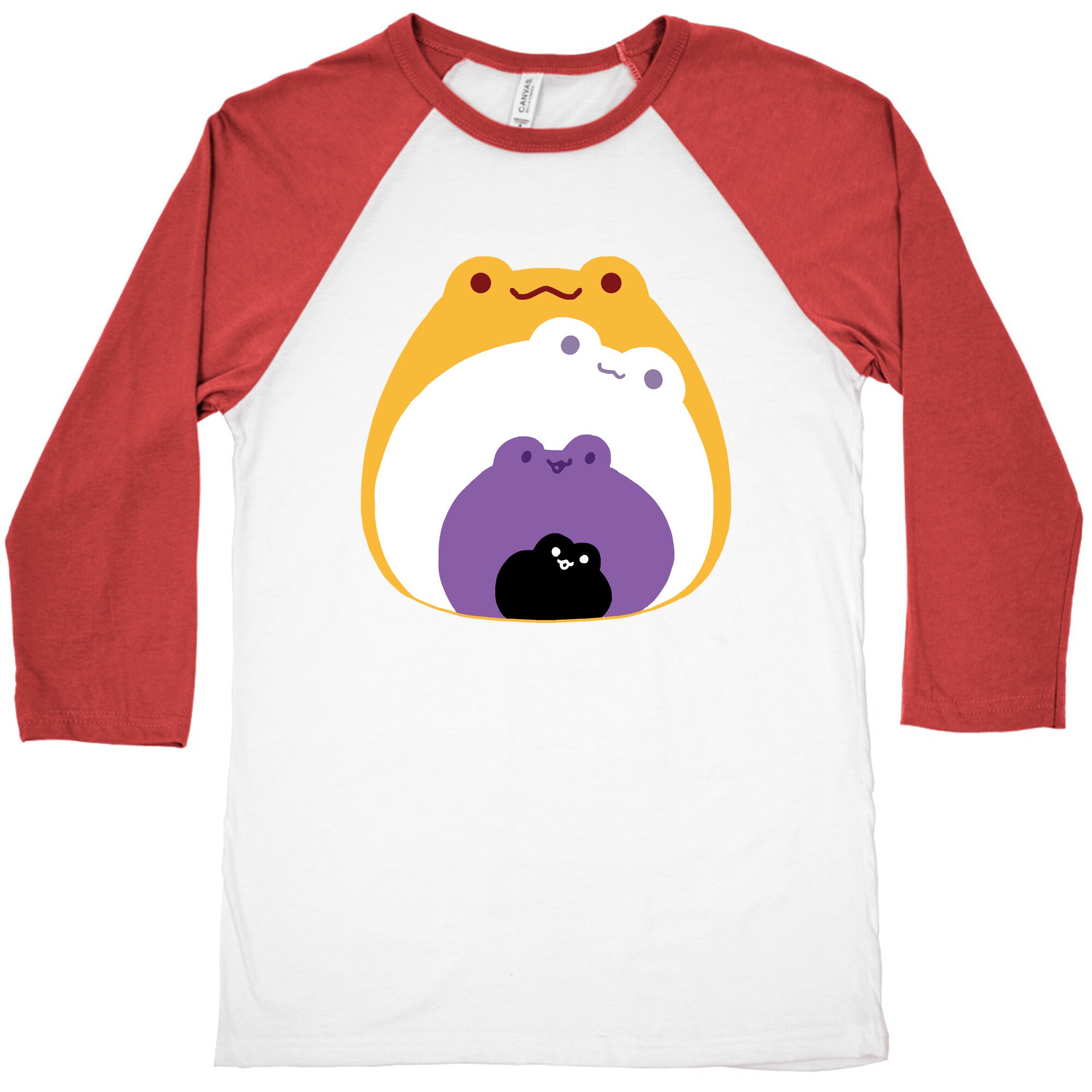 Frogs In Frogs In Frogs Nonebinary Pride Baseball Tee