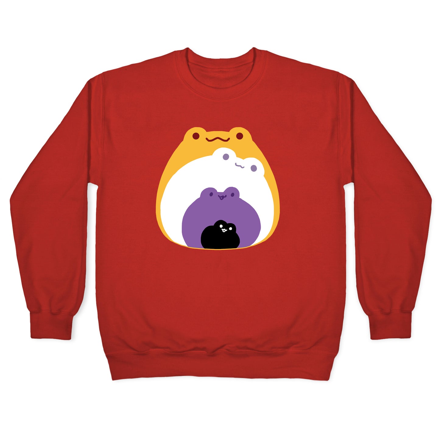 Frogs In Frogs In Frogs Nonebinary Pride Crewneck Sweatshirt