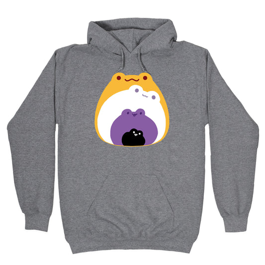 Frogs In Frogs In Frogs Nonebinary Pride Hoodie