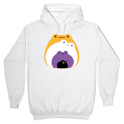 Frogs In Frogs In Frogs Nonebinary Pride Hoodie