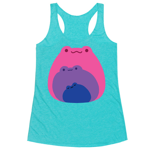 Frogs In Frogs In Frogs Bisexual Pride Racerback Tank