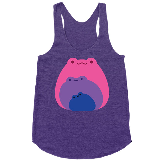 Frogs In Frogs In Frogs Bisexual Pride Racerback Tank