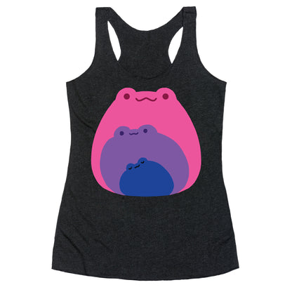 Frogs In Frogs In Frogs Bisexual Pride Racerback Tank