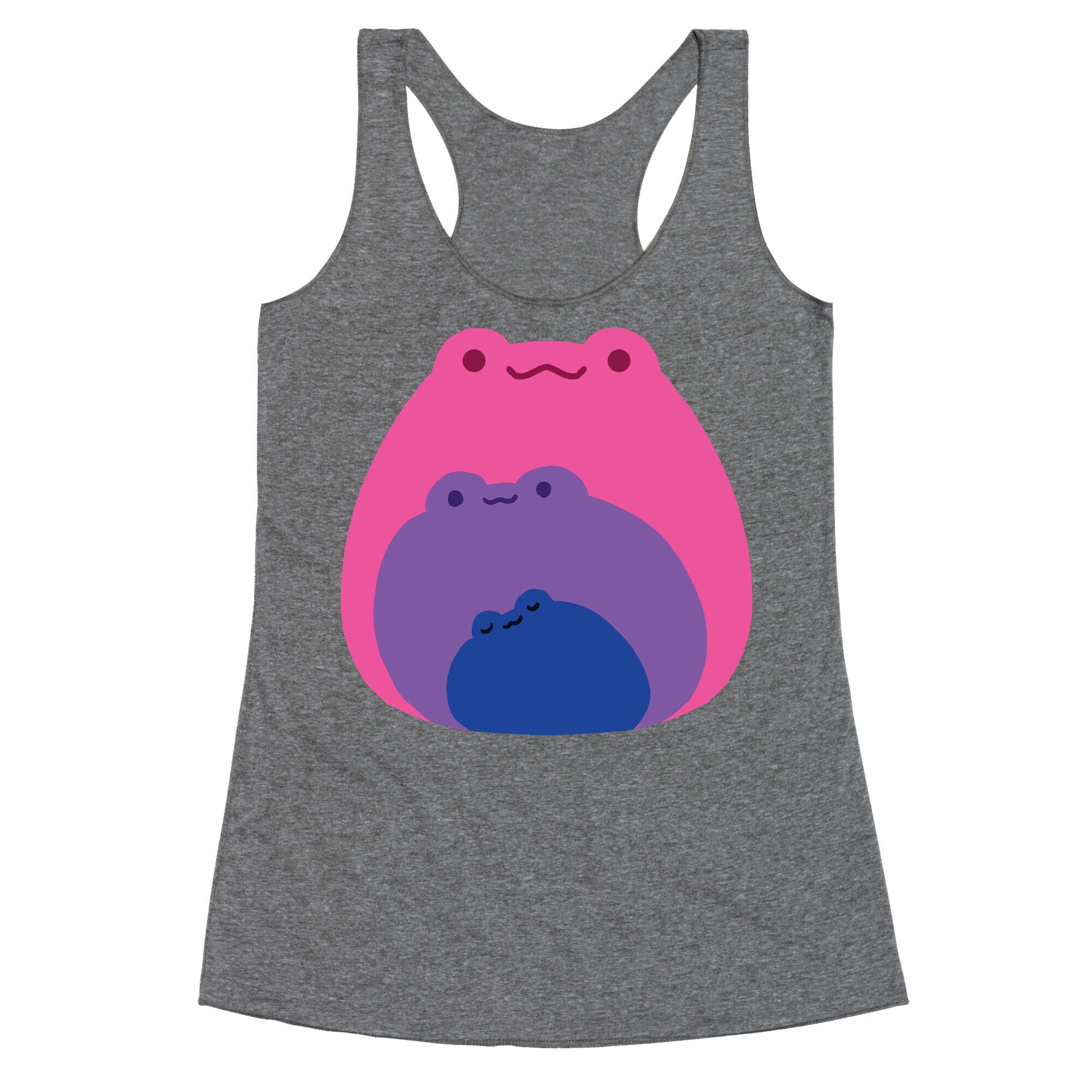Frogs In Frogs In Frogs Bisexual Pride Racerback Tank