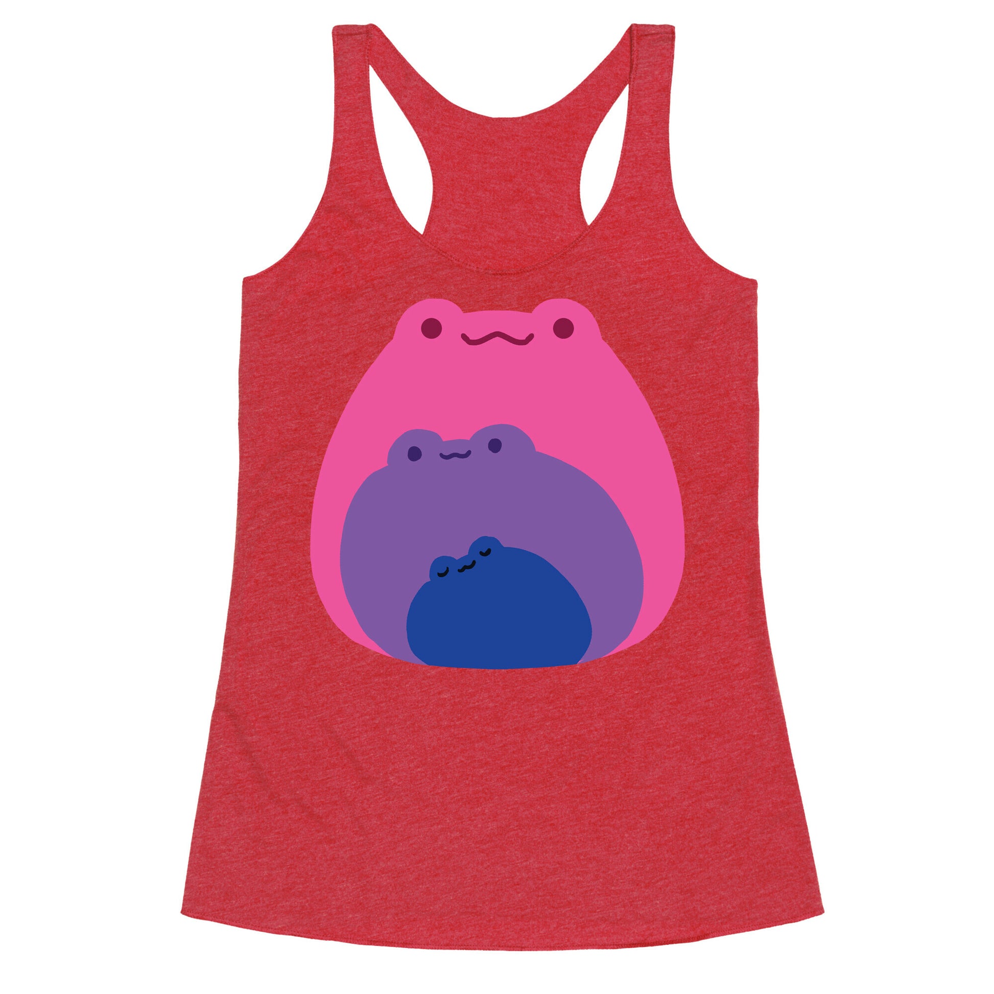 Frogs In Frogs In Frogs Bisexual Pride Racerback Tank