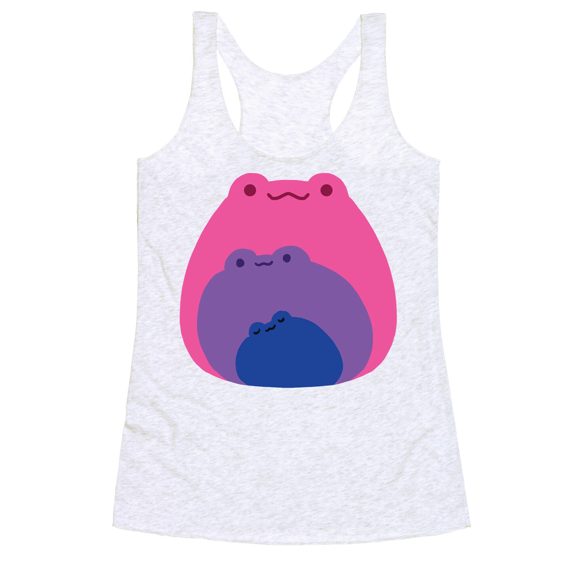 Frogs In Frogs In Frogs Bisexual Pride Racerback Tank