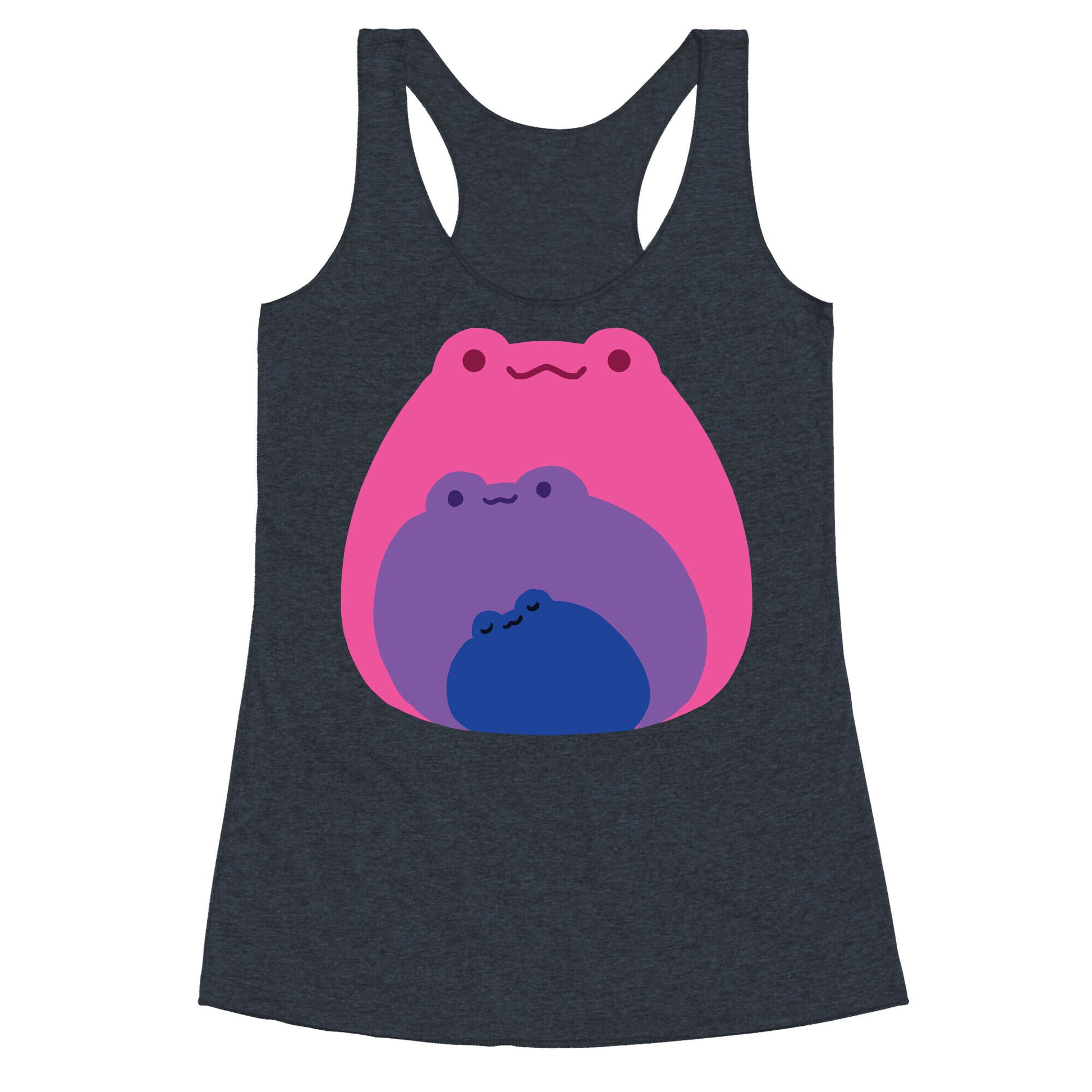 Frogs In Frogs In Frogs Bisexual Pride Racerback Tank