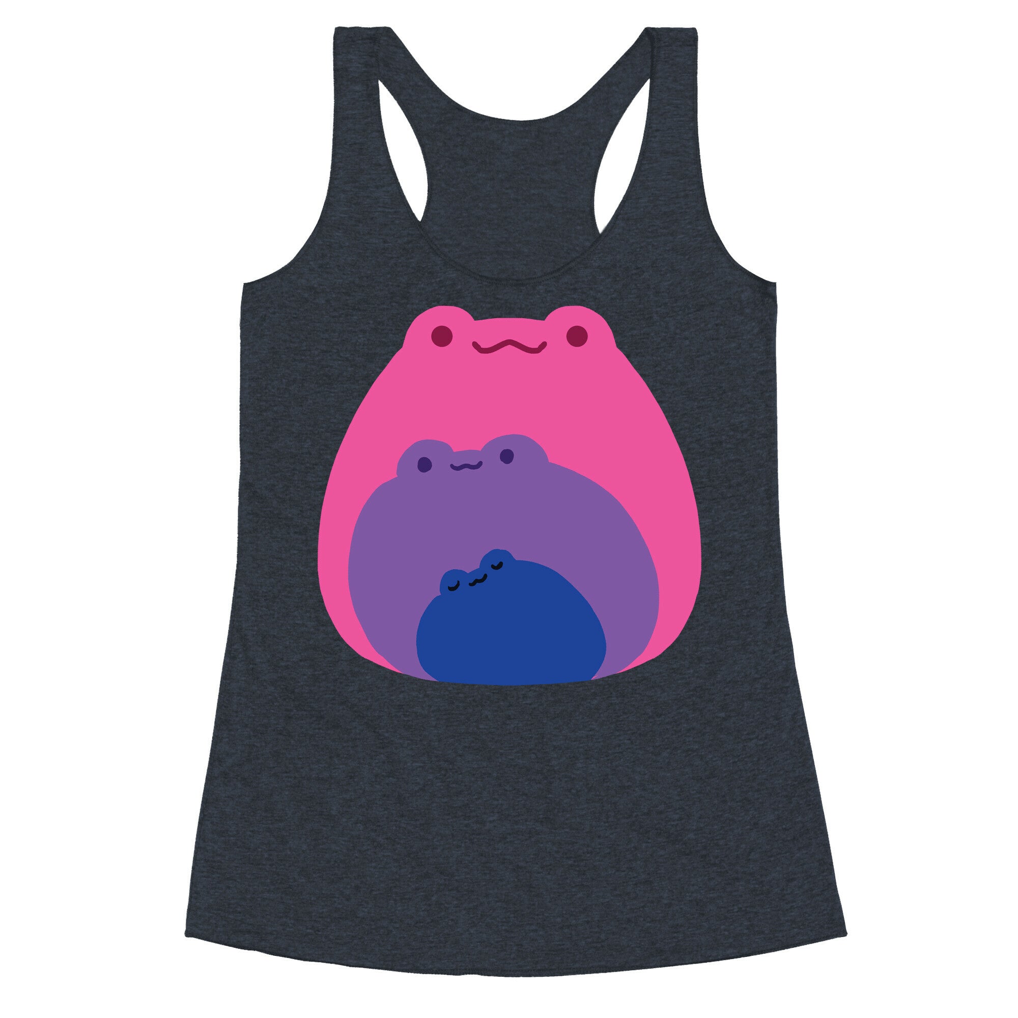 Frogs In Frogs In Frogs Bisexual Pride Racerback Tank