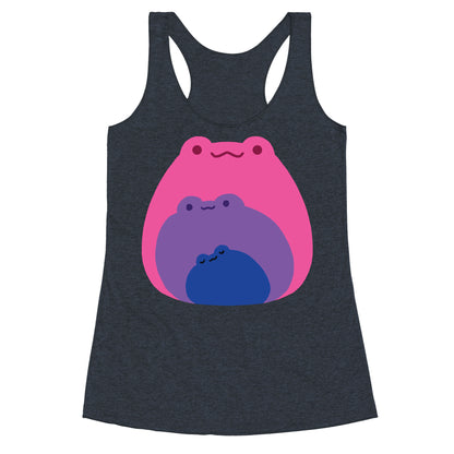 Frogs In Frogs In Frogs Bisexual Pride Racerback Tank