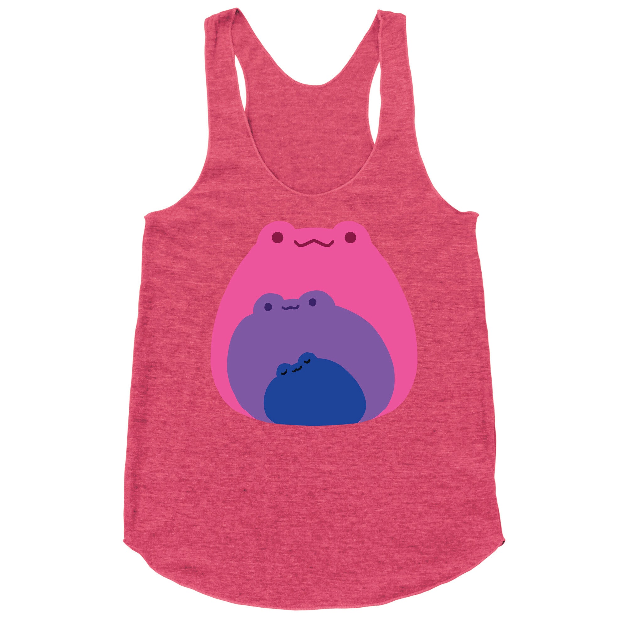 Frogs In Frogs In Frogs Bisexual Pride Racerback Tank