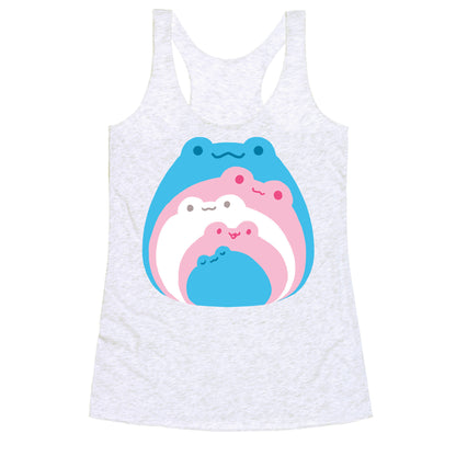 Frogs In Frogs In Frogs Trans Pride Racerback Tank