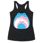 Frogs In Frogs In Frogs Trans Pride Racerback Tank