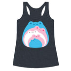 Frogs In Frogs In Frogs Trans Pride Racerback Tank