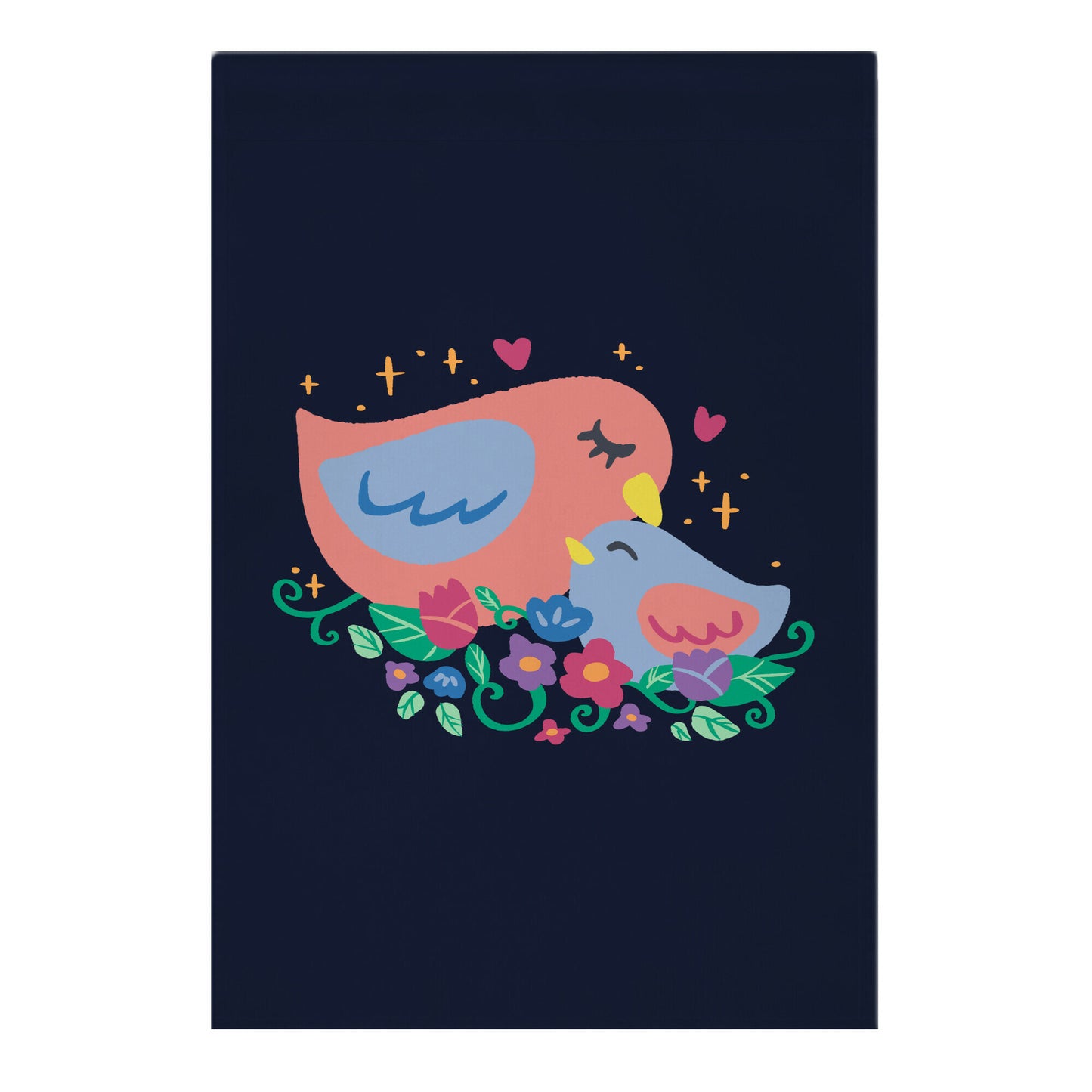 Mama Bird Orange Garden Flag