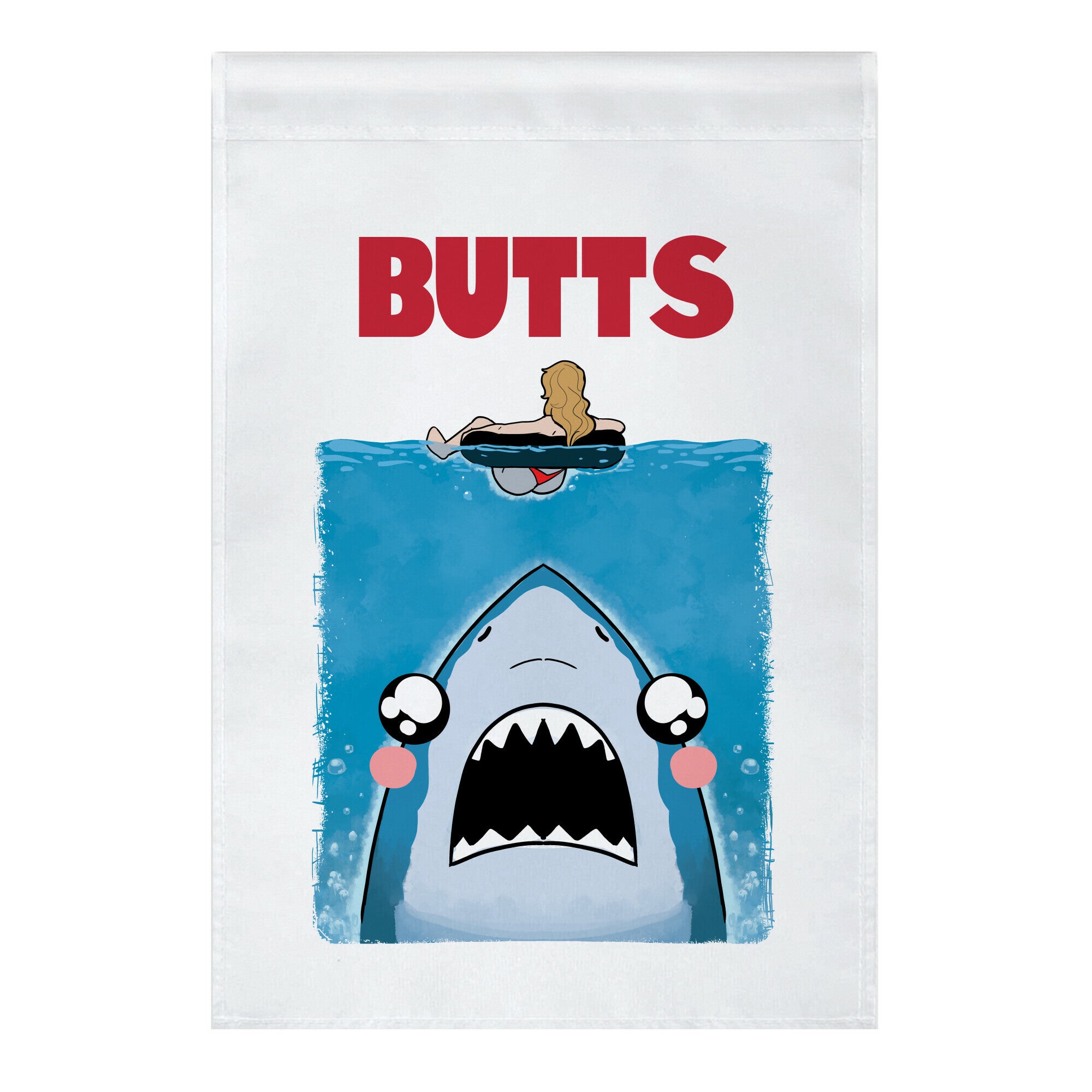 BUTTS Jaws Parody Garden Flag