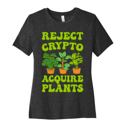 Reject Crypto Acquire Plants Women's Cotton Tee