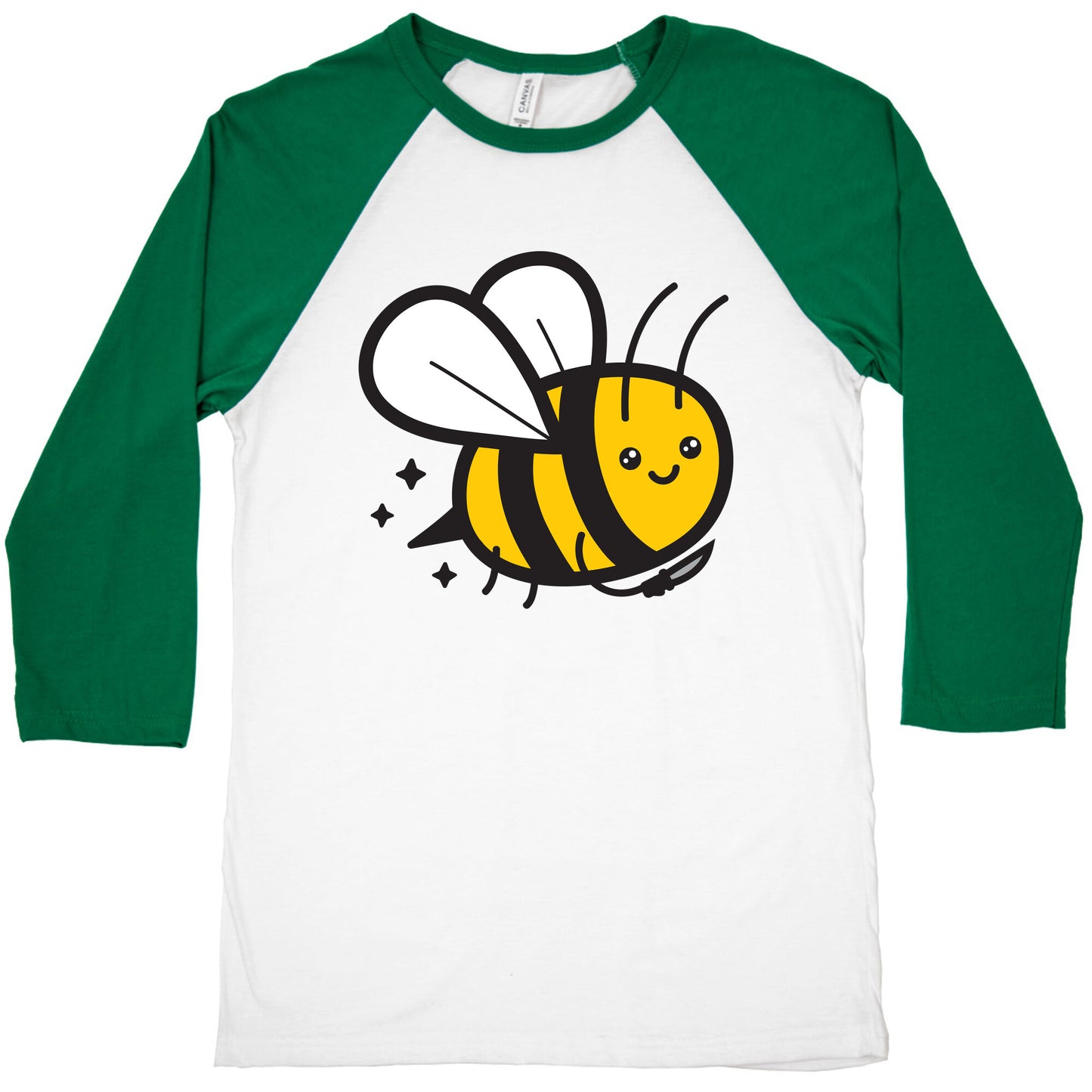 Bee With Knife Baseball Tee