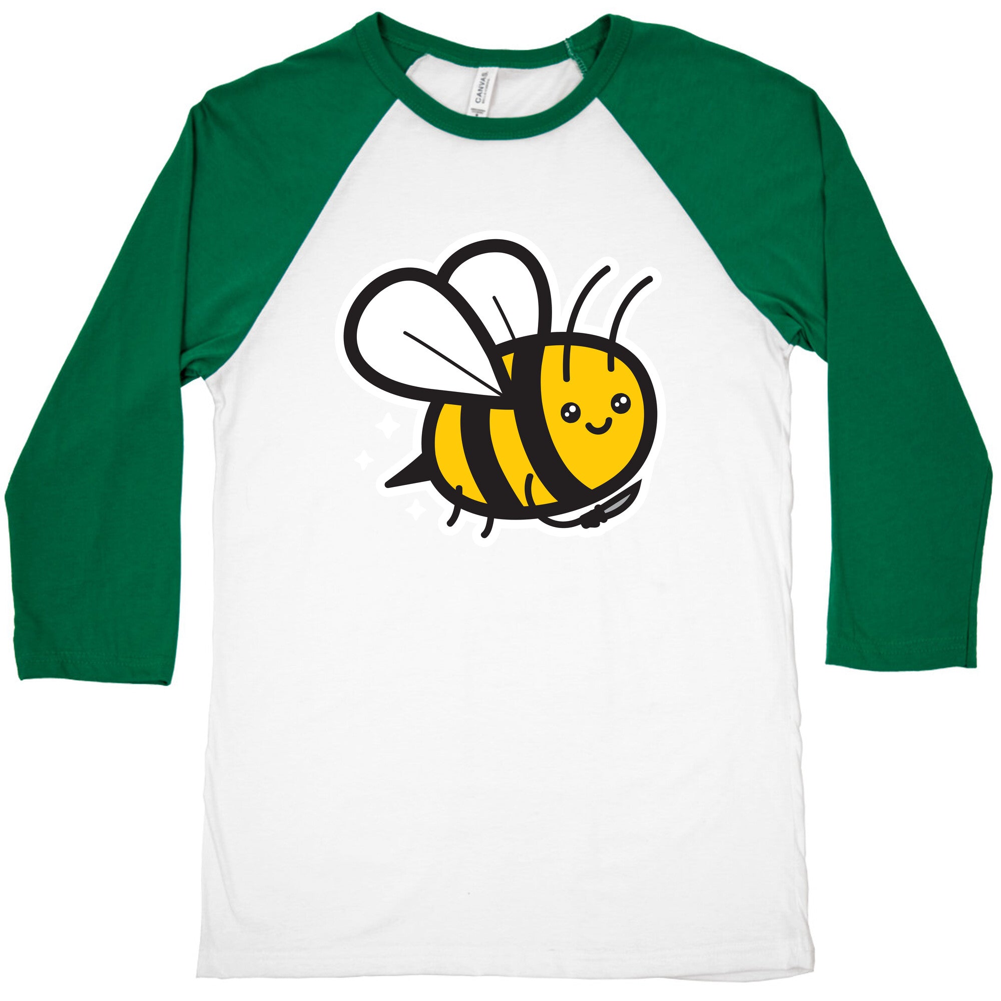 Bee With Knife Baseball Tee