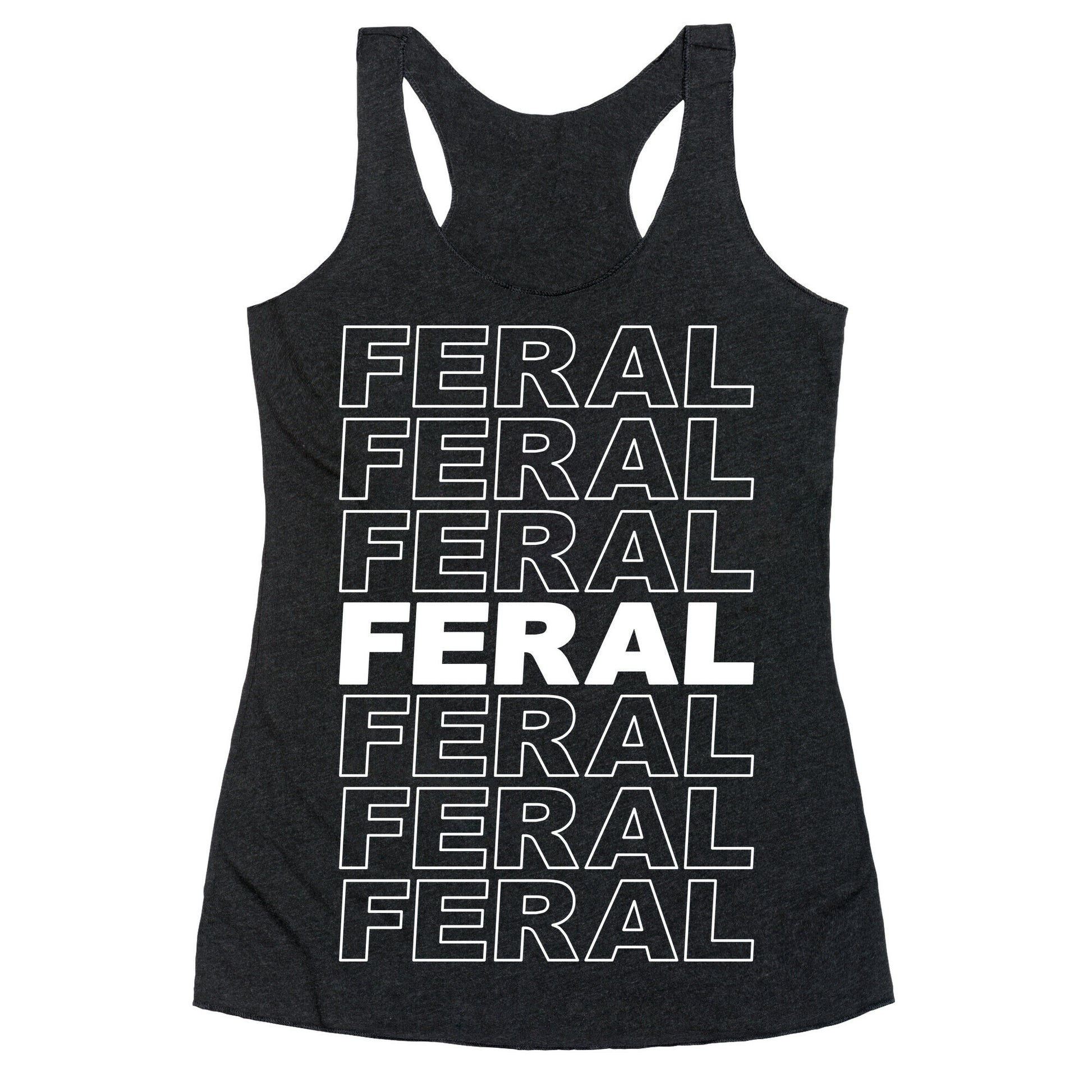 Feral Thank You Bag Parody Racerback Tank