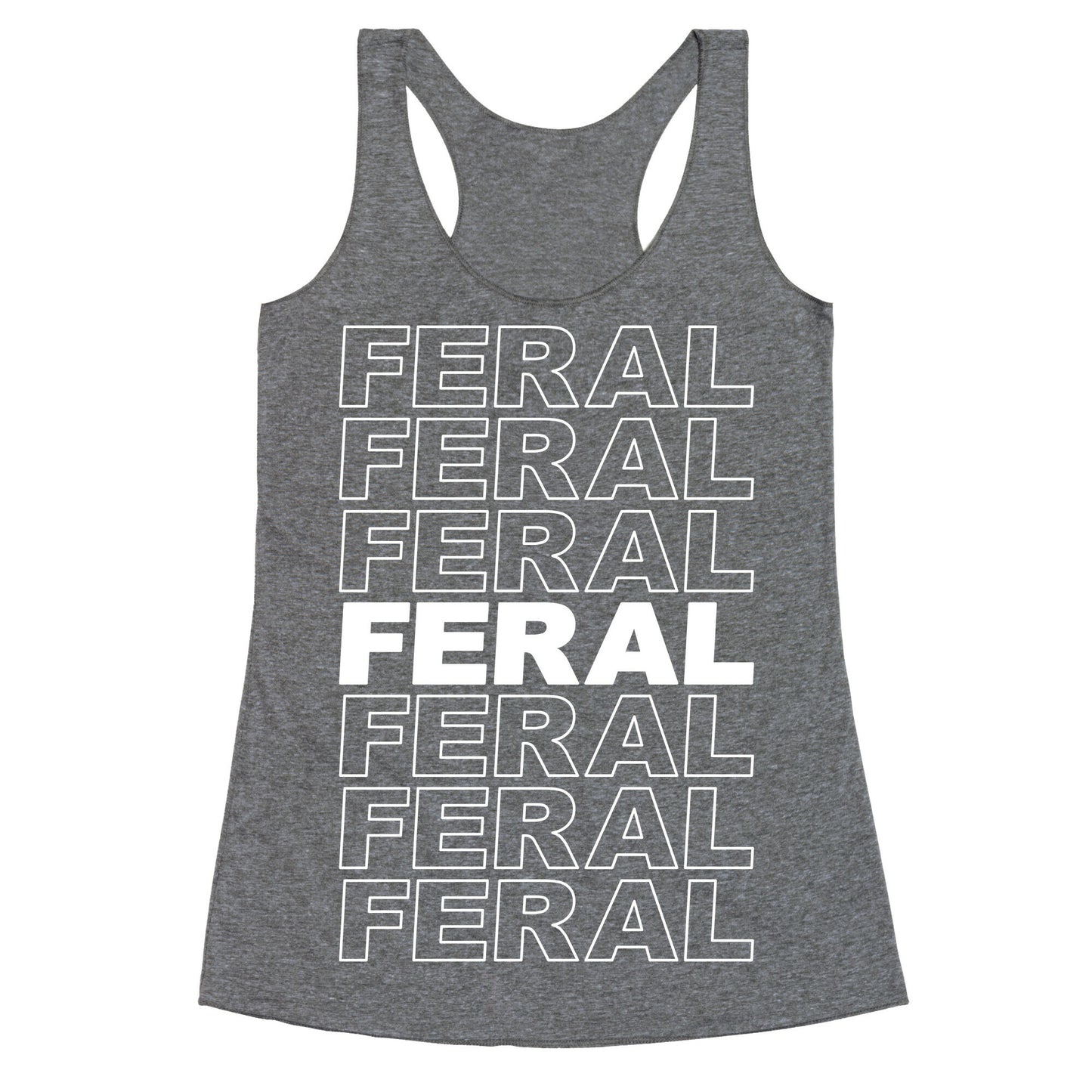 Feral Thank You Bag Parody Racerback Tank