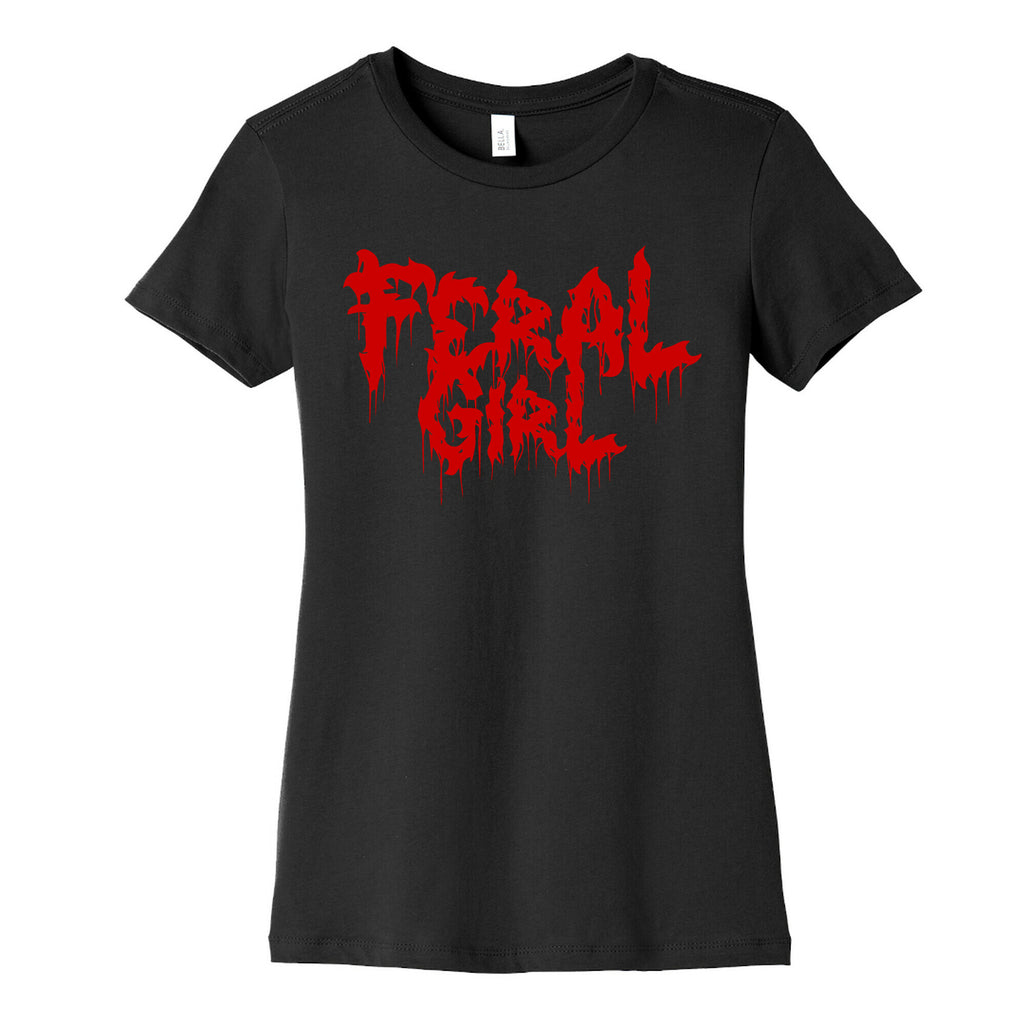 Feral Girl Metal Band Parody Women's Cotton Tee