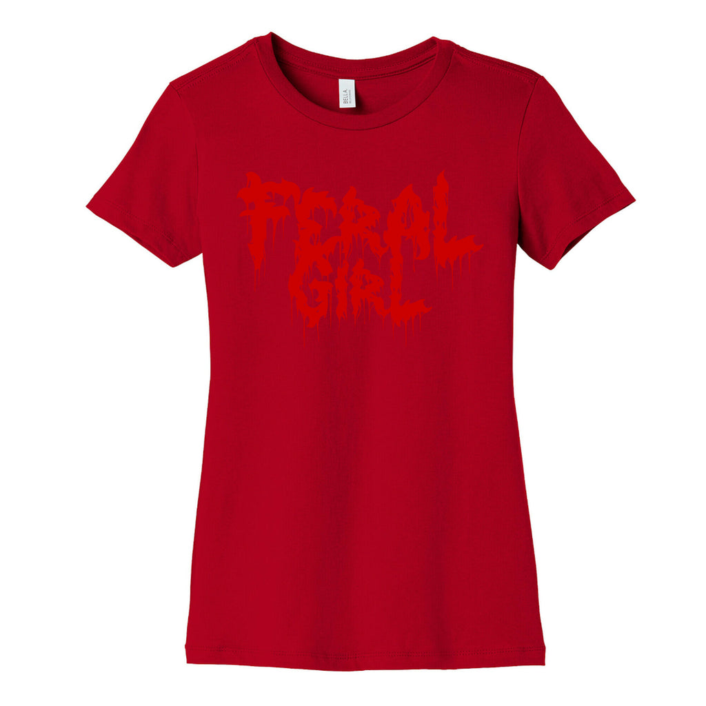 Feral Girl Metal Band Parody Women's Cotton Tee