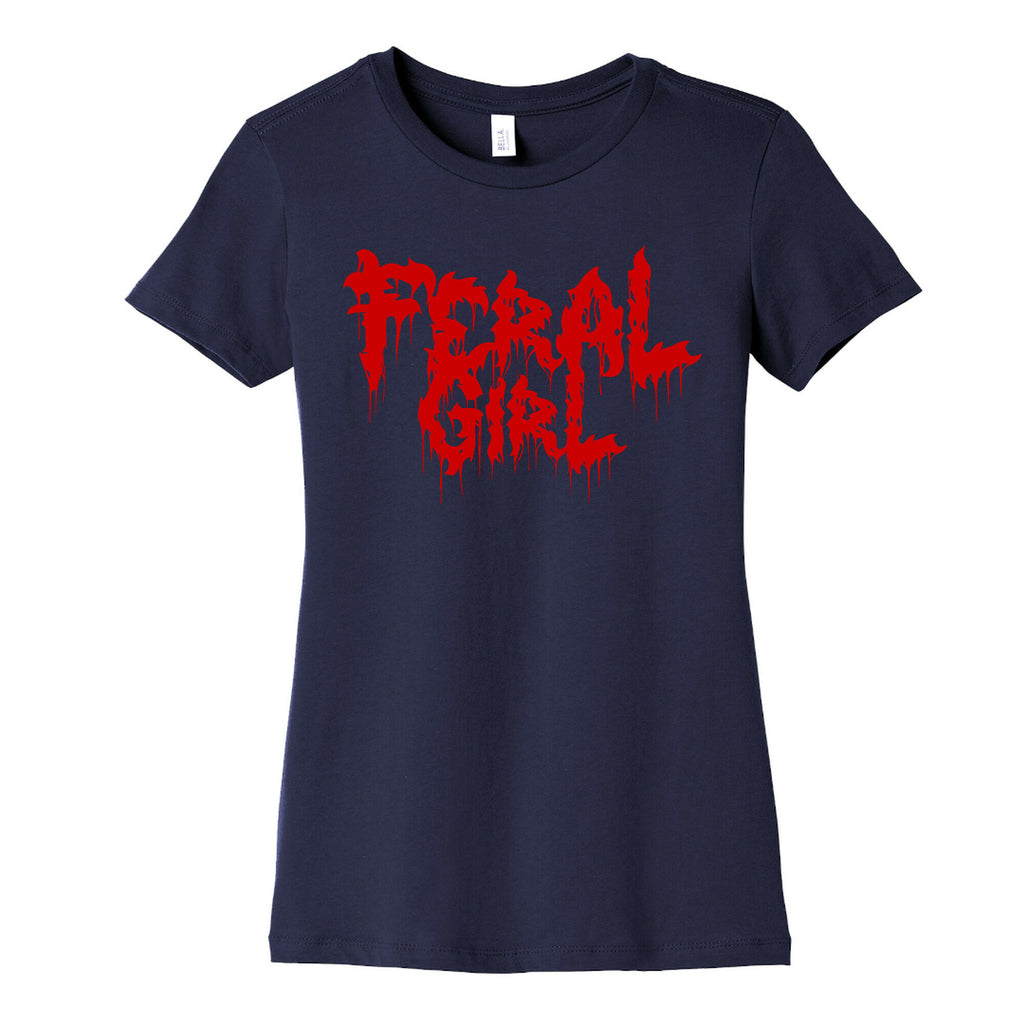Feral Girl Metal Band Parody Women's Cotton Tee
