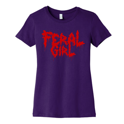 Feral Girl Metal Band Parody Women's Cotton Tee