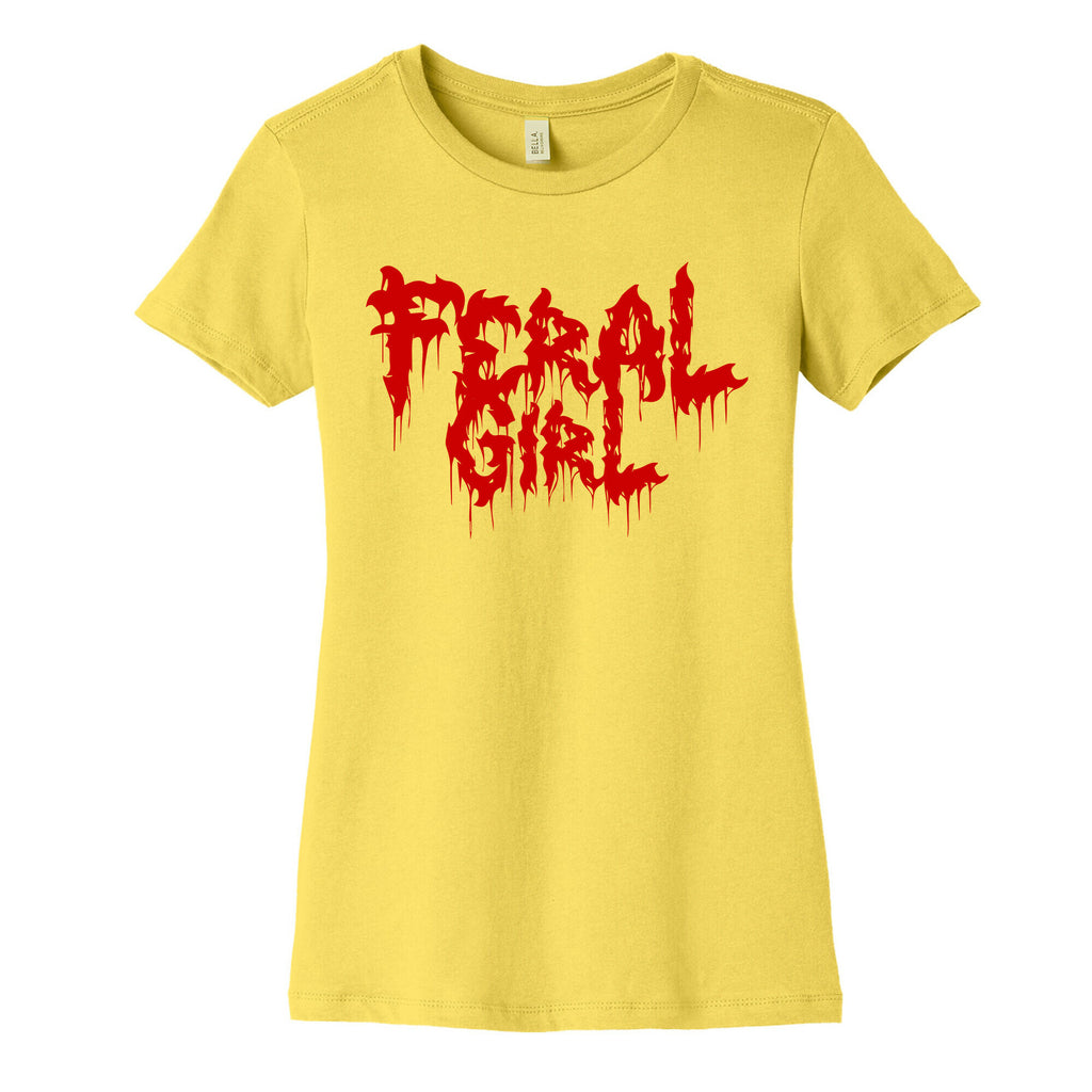 Feral Girl Metal Band Parody Women's Cotton Tee