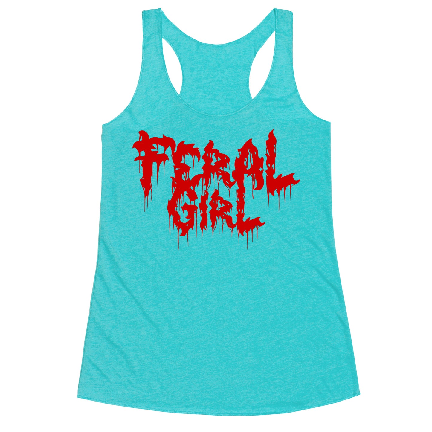 Feral Girl Metal Band Parody Racerback Tank