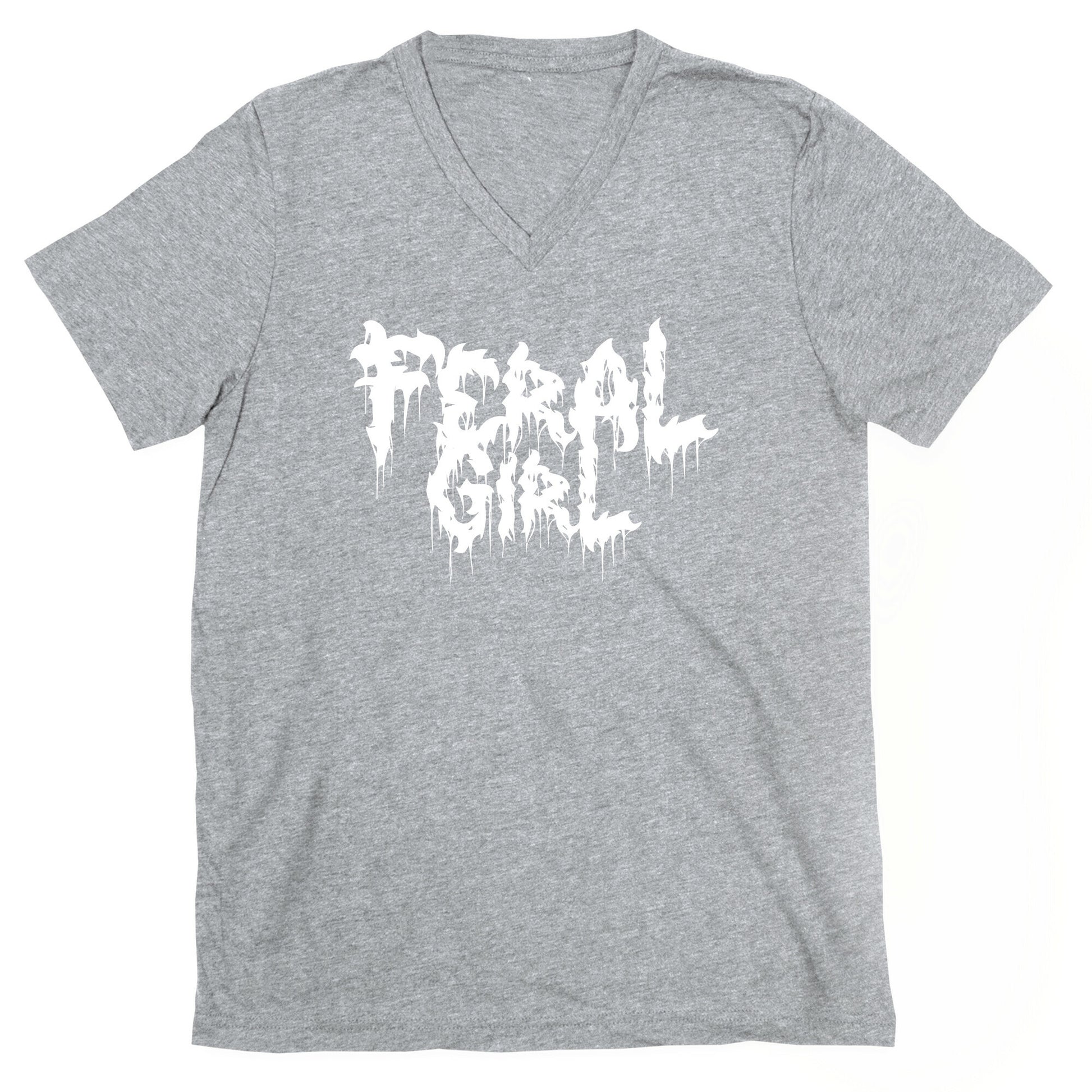 Feral Girl Metal Band Parody V-Neck