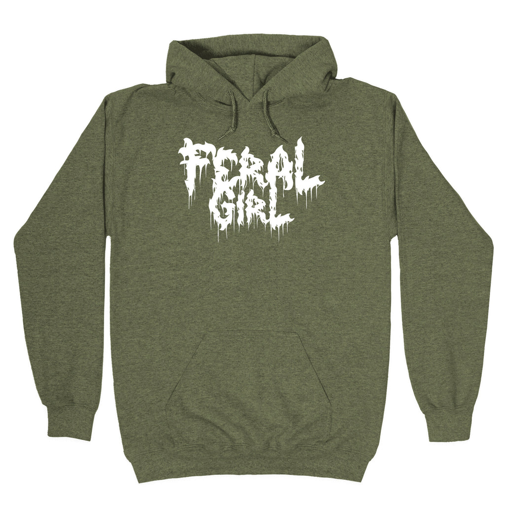 Feral Girl Metal Band Parody Hoodie