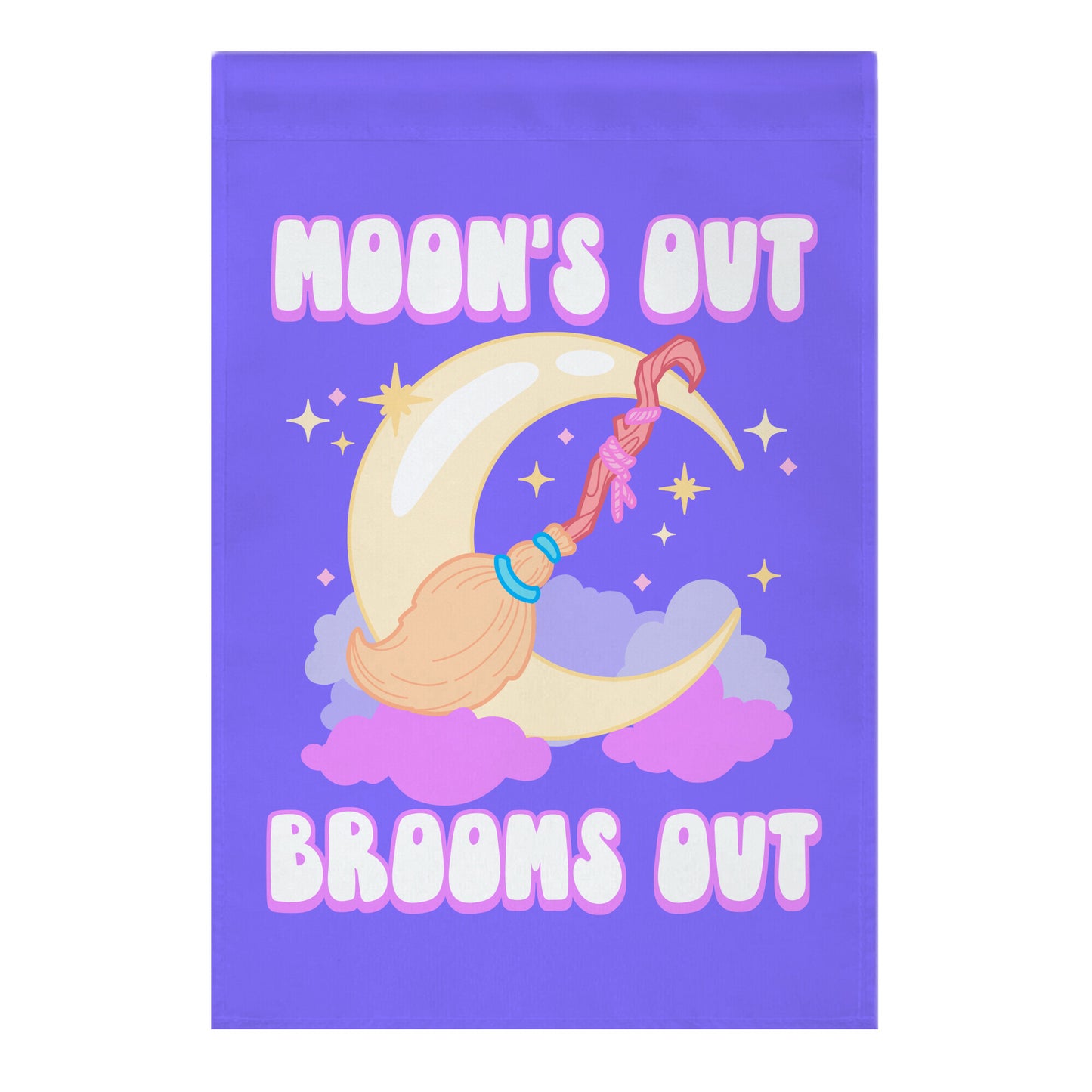Moon's Out Brooms Out Garden Flag