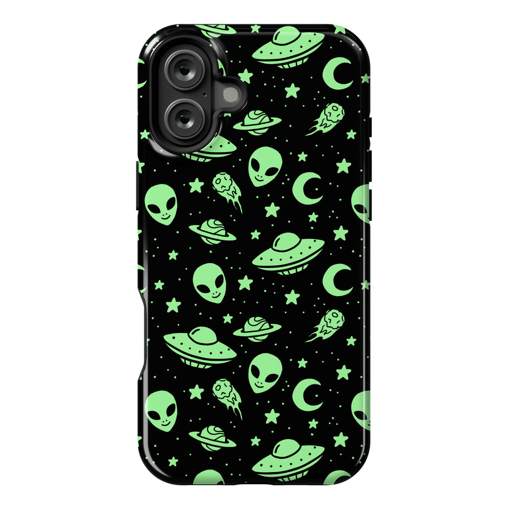 Aliens and UFO Cosmic Space Pattern Phone Case