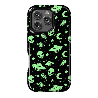 Aliens and UFO Cosmic Space Pattern Phone Case