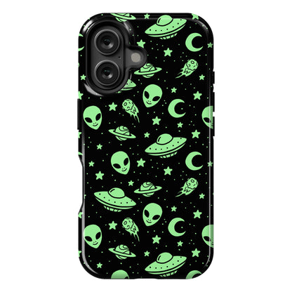 Aliens and UFO Cosmic Space Pattern Phone Case